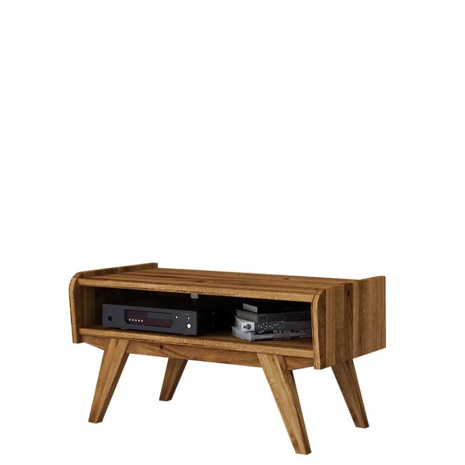 Clearance Wohnen Midcentury Wildeiche TV Bank mit Fach - Hardus