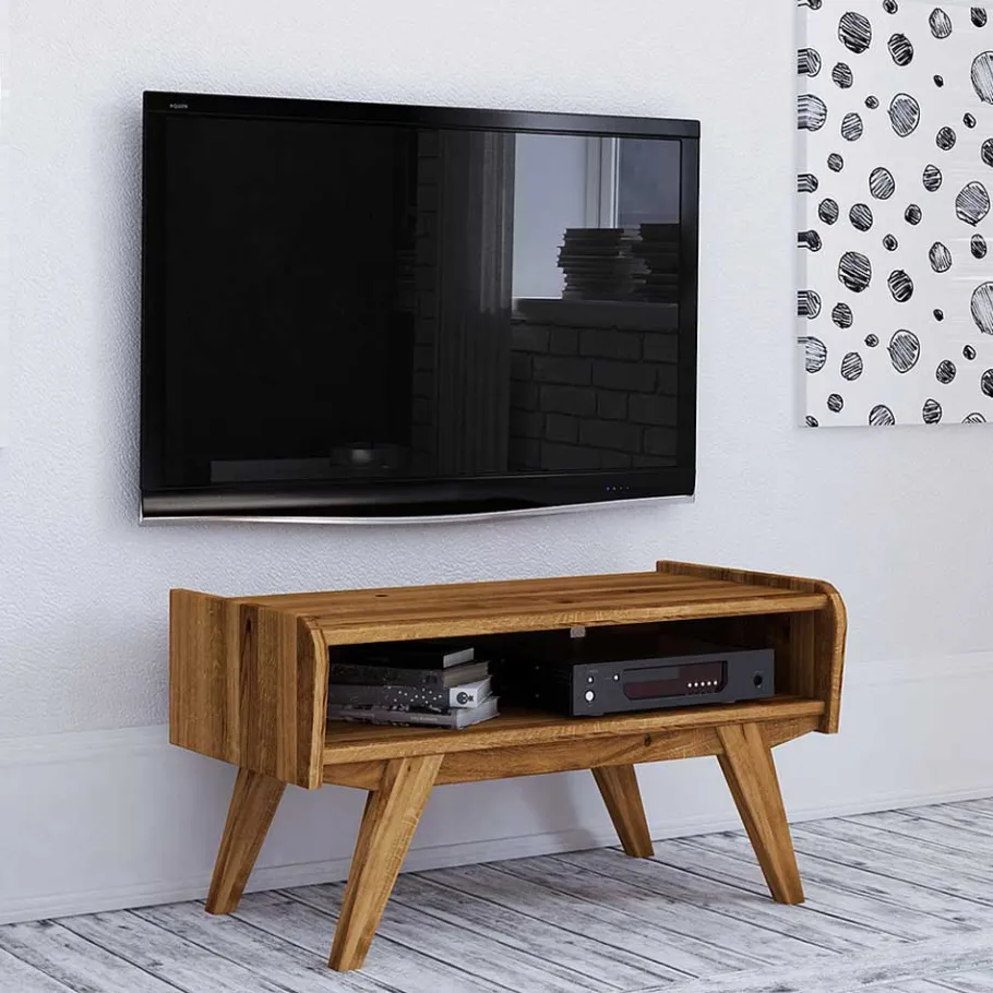 Clearance Wohnen Midcentury Wildeiche TV Bank mit Fach - Hardus