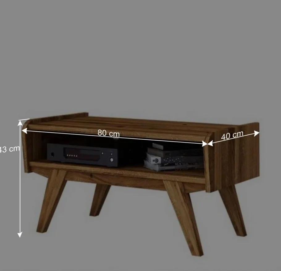 Clearance Wohnen Midcentury Wildeiche TV Bank mit Fach - Hardus