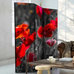 Clearance Wohnen Mobiler Foto Raumtrenner mit Mohn Blumen Motiv - Conwy