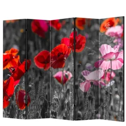 Clearance Wohnen Mobiler Foto Raumtrenner mit Mohn Blumen Motiv - Conwy