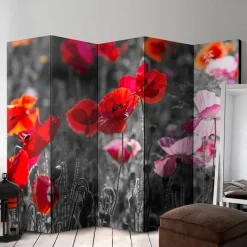 Clearance Wohnen Mobiler Foto Raumtrenner mit Mohn Blumen Motiv - Conwy