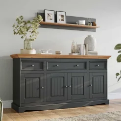 Wohnen Modern Country Anrichte in Grau & Kiefer - Eromsia