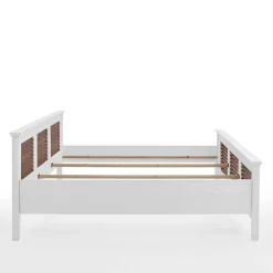 Hot Wohnen Modern Country Bett in Weiß mit Bernstein - Chako