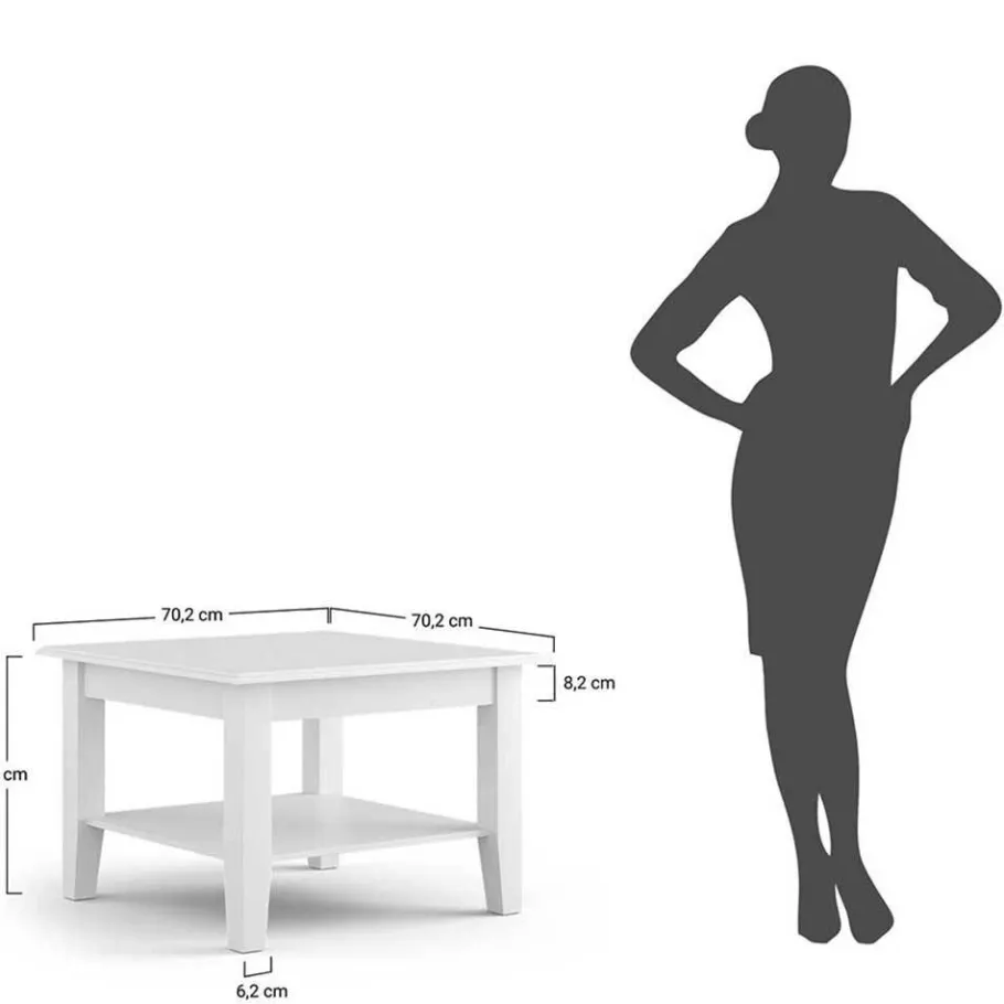 Online Wohnen Modern Country Couchtisch in Grau und Kiefer - Eromsia