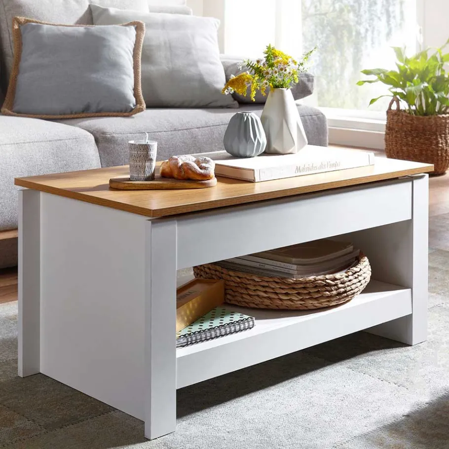 Discount Wohnen Modern Country Couchtisch mit Staufach - Intora