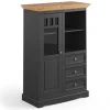 Sale Wohnen Modern Country Highboard in Grau & Kiefer - Eromsia