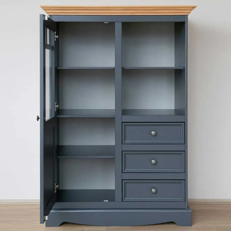 Sale Wohnen Modern Country Highboard in Grau & Kiefer - Eromsia