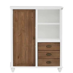 Wohnen Modern Country Highboard in Weiß - Yakos