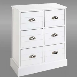 Outlet Wohnen Modern Country Kommode in Weiß - Fidono
