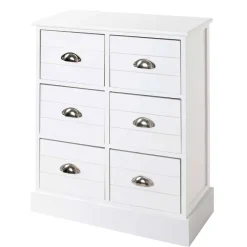 Outlet Wohnen Modern Country Kommode in Weiß - Fidono
