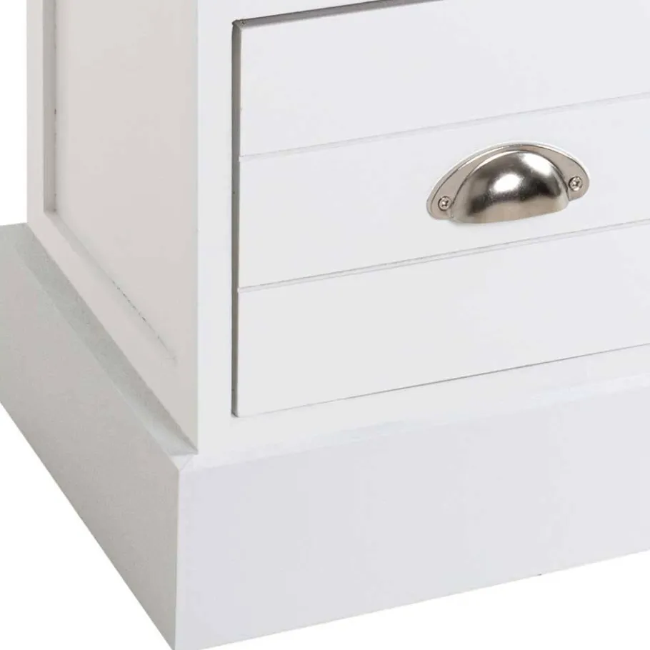 Outlet Wohnen Modern Country Kommode in Weiß - Fidono