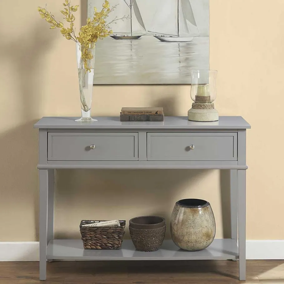 Outlet Wohnen Modern Country Konsolentisch in Grau - Sinael
