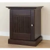 Online Wohnen Modern Country Nachtschrank in Dunkelbraun - Nauizia