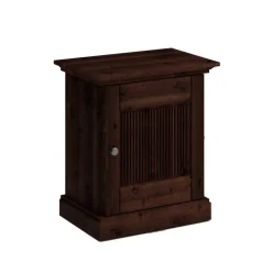 Online Wohnen Modern Country Nachtschrank in Dunkelbraun - Nauizia