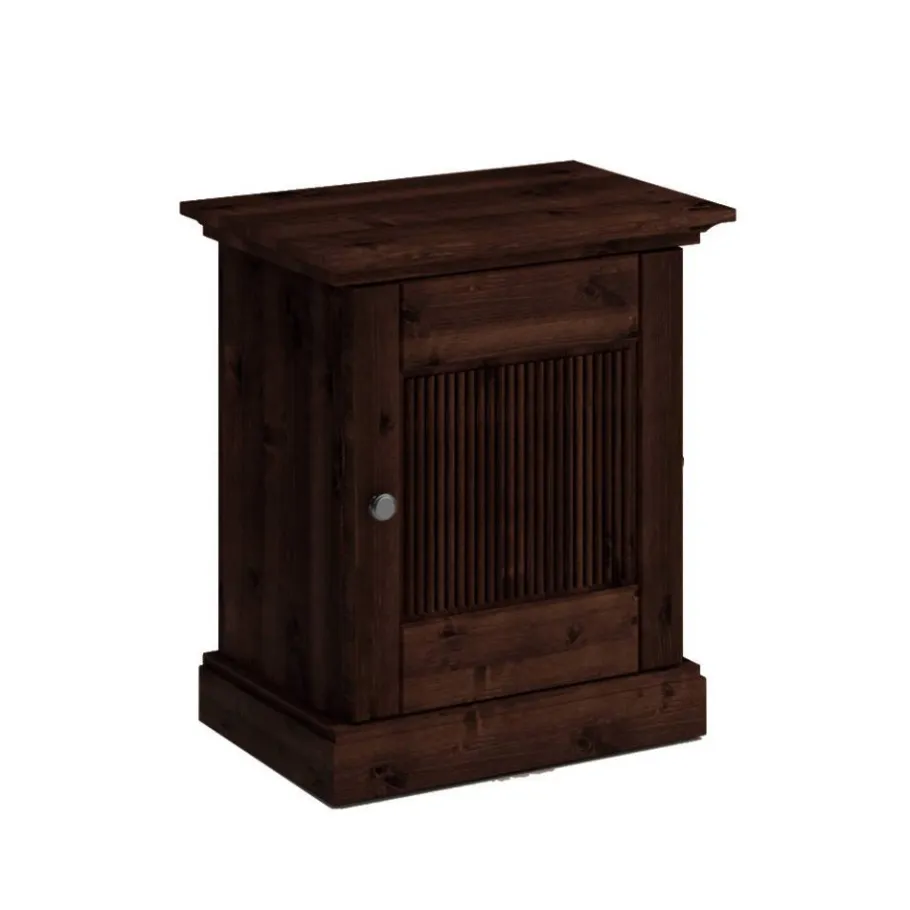 Online Wohnen Modern Country Nachtschrank in Dunkelbraun - Nauizia