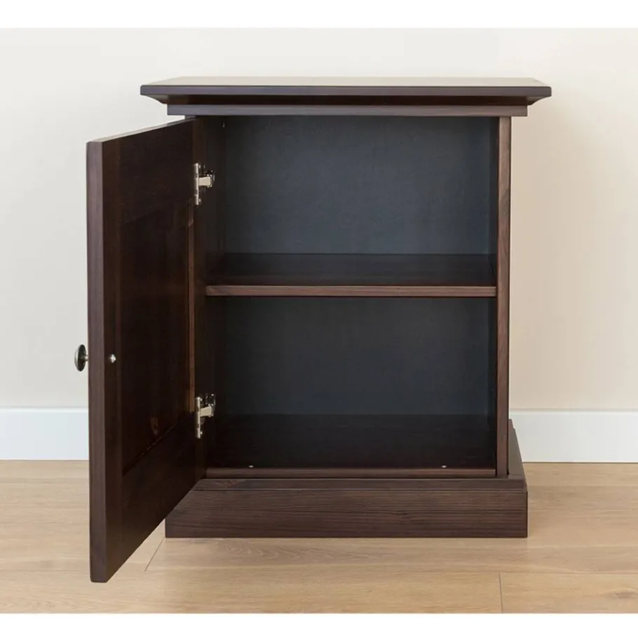 Online Wohnen Modern Country Nachtschrank in Dunkelbraun - Nauizia