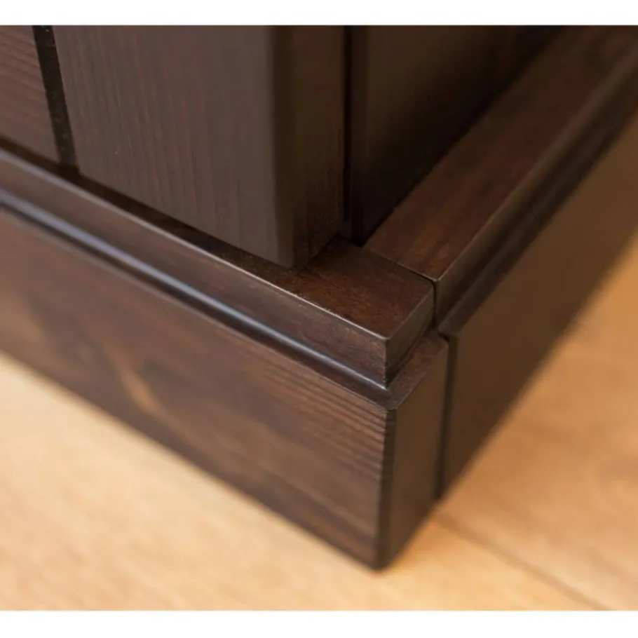 Online Wohnen Modern Country Nachtschrank in Dunkelbraun - Nauizia
