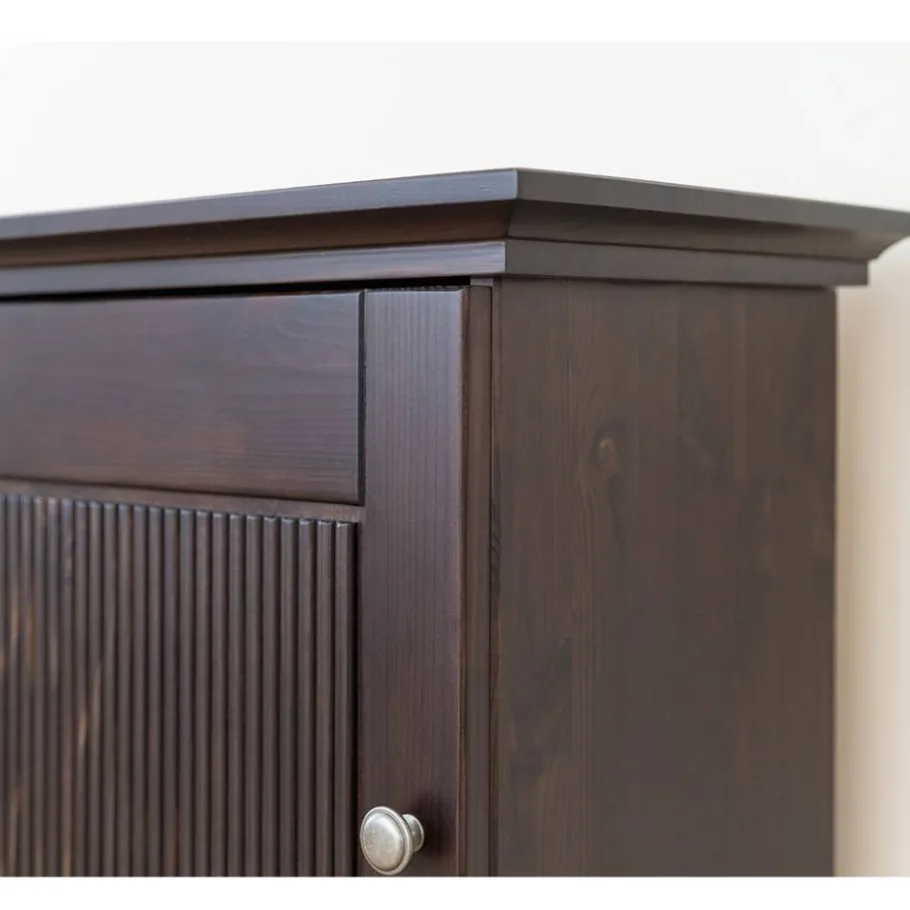 Online Wohnen Modern Country Nachtschrank in Dunkelbraun - Nauizia
