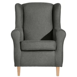 Outlet Wohnen Modern Country Sessel in Anthrazit mit Buche Natur - Mediteranos