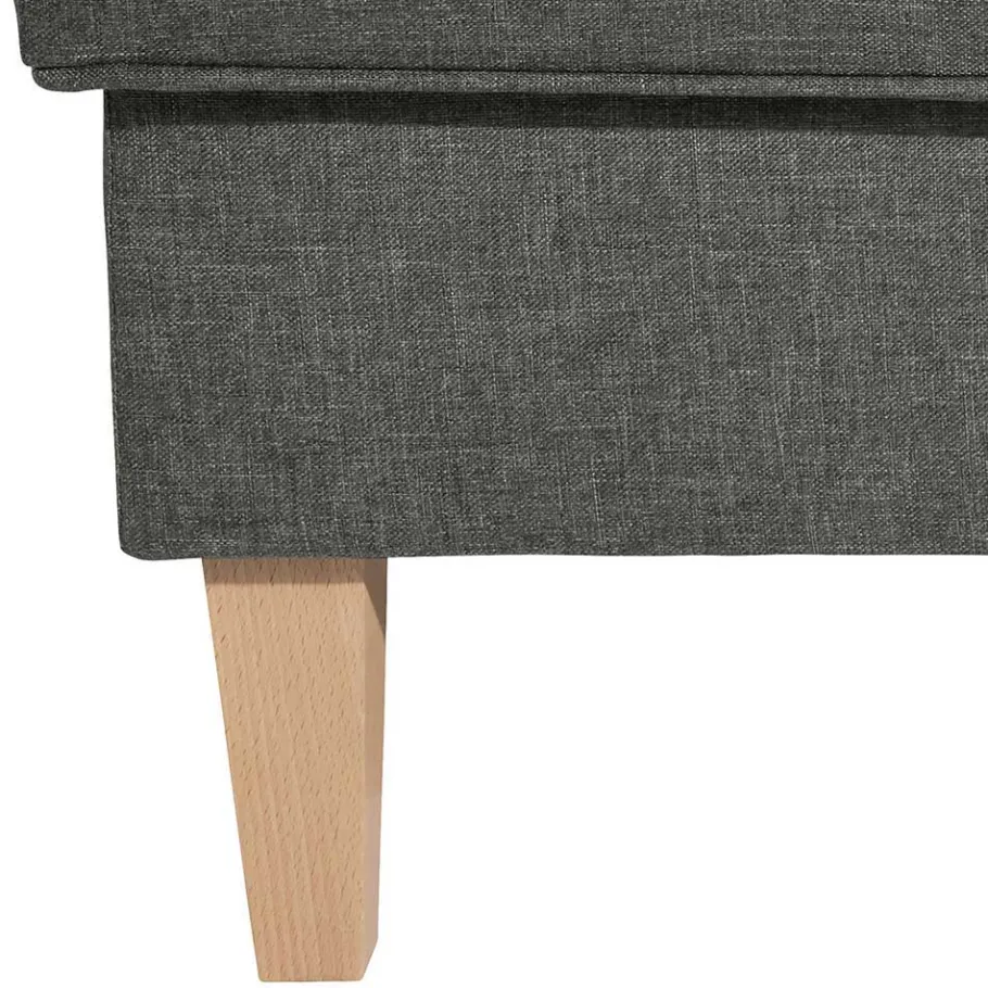 Outlet Wohnen Modern Country Sessel in Anthrazit mit Buche Natur - Mediteranos