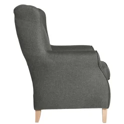 Outlet Wohnen Modern Country Sessel in Anthrazit mit Buche Natur - Mediteranos