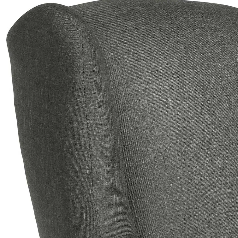 Outlet Wohnen Modern Country Sessel in Anthrazit mit Buche Natur - Mediteranos
