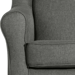 Outlet Wohnen Modern Country Sessel in Anthrazit mit Buche Natur - Mediteranos