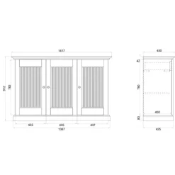 Best Wohnen Modern Country Sideboard in Dunkelbraun - Nauizia