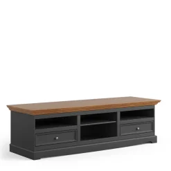 Clearance Wohnen Modern Country TV Board in Grau & Kiefer - Eromsia