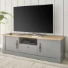 Sale Wohnen Modern Country TV Board in Lichtgrau & Eiche - Buleta