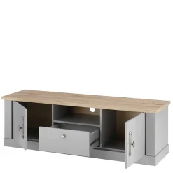Sale Wohnen Modern Country TV Board in Lichtgrau & Eiche - Buleta