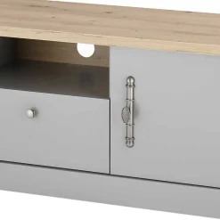 Sale Wohnen Modern Country TV Board in Lichtgrau & Eiche - Buleta