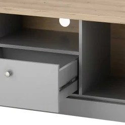 Sale Wohnen Modern Country TV Board in Lichtgrau & Eiche - Buleta