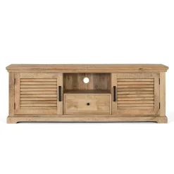 Sale Wohnen Modern Country TV Board mit Lamellentüren - Muray