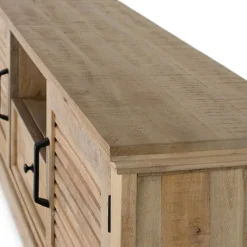Sale Wohnen Modern Country TV Board mit Lamellentüren - Muray