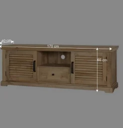 Sale Wohnen Modern Country TV Board mit Lamellentüren - Muray