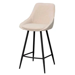 Sale Wohnen Moderne Boucle Barstühle in Beige - Alberta (2er Set)
