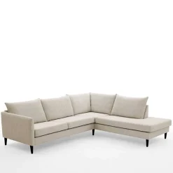 Discount Wohnen Moderne Eckcouch in Creme - Bentema