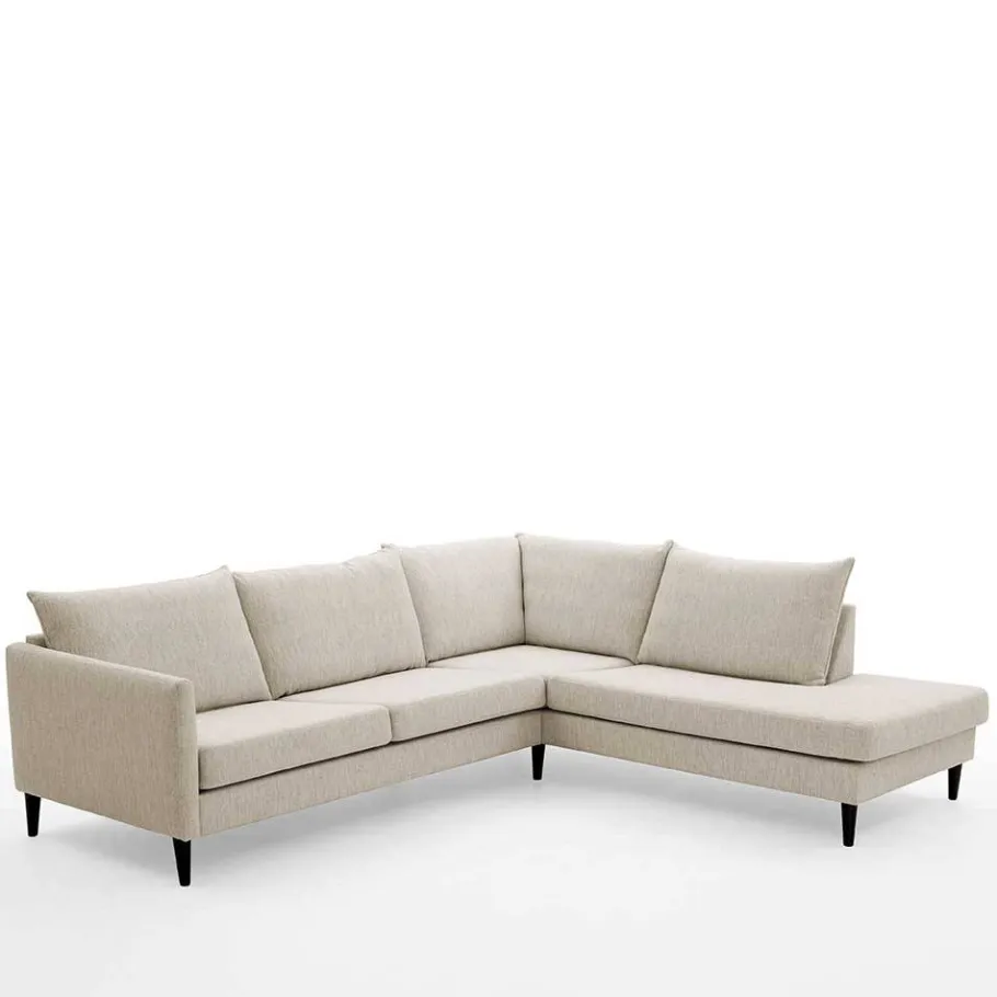 Discount Wohnen Moderne Eckcouch in Creme - Bentema