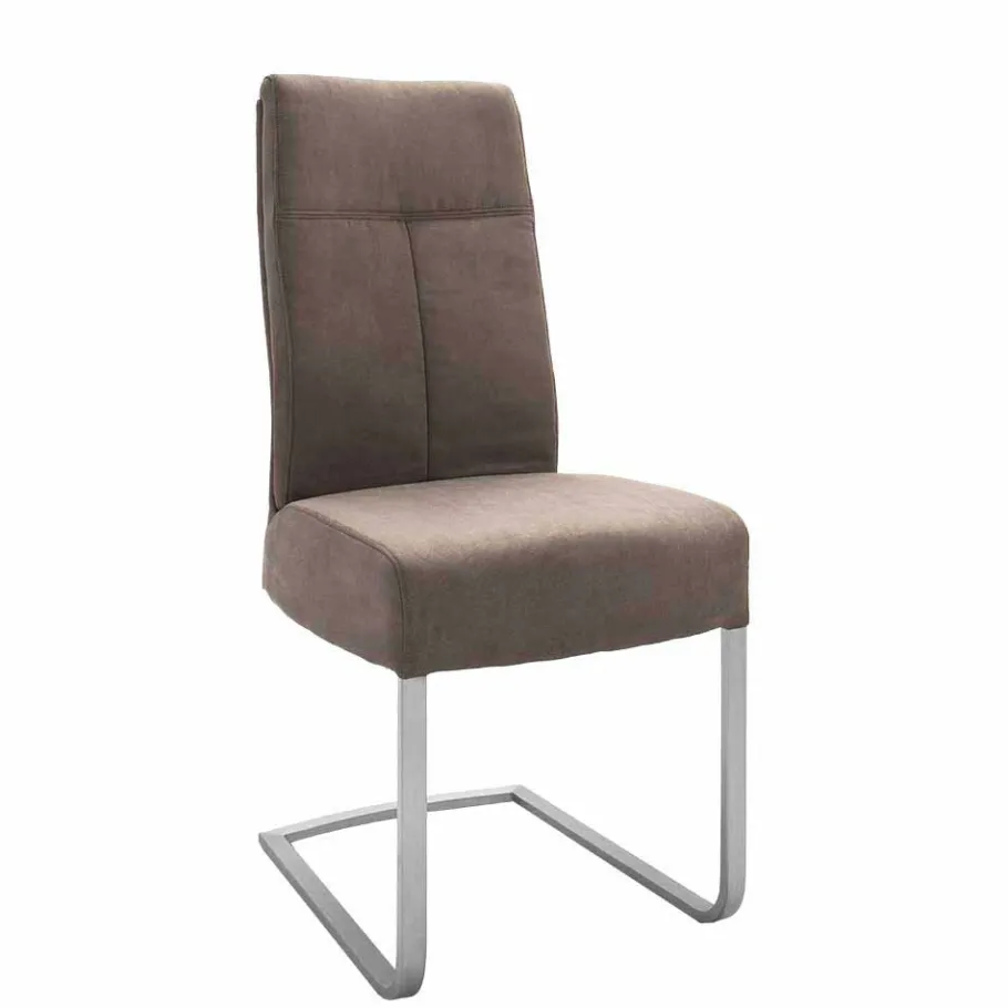 Outlet Wohnen Moderne Freischwingerstühle Yidana in Beige Microfaser (2er Set)