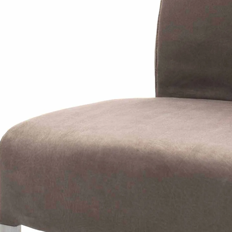 Outlet Wohnen Moderne Freischwingerstühle Yidana in Beige Microfaser (2er Set)