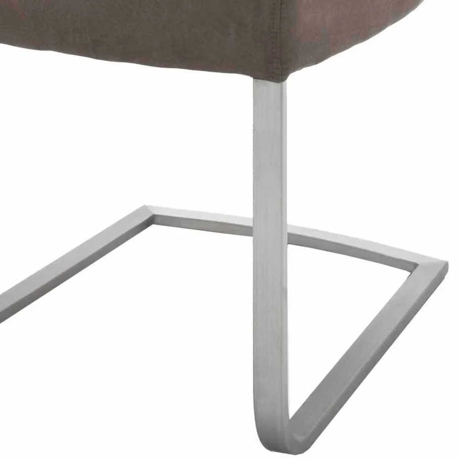 Outlet Wohnen Moderne Freischwingerstühle Yidana in Beige Microfaser (2er Set)