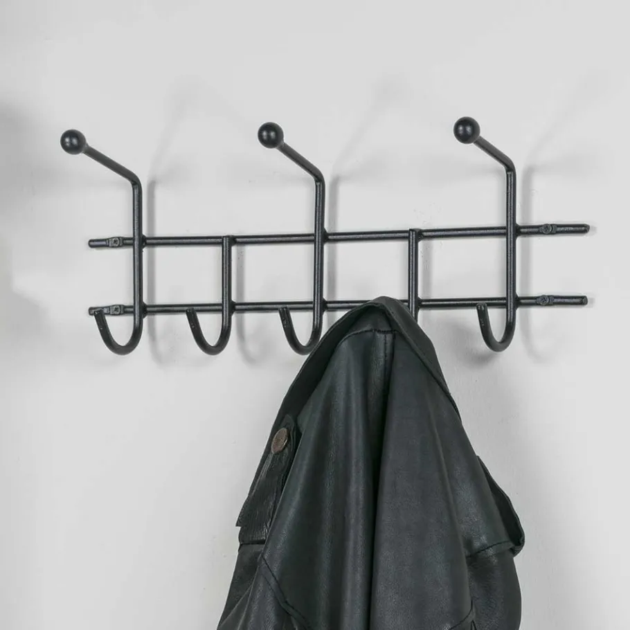 Online Wohnen Moderne Hakenleiste Garderobe in Schwarz - Winnington