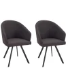 Discount Wohnen Moderne Tischsessel halbrund in Grau - Cianova (2er Set)