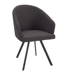 Discount Wohnen Moderne Tischsessel halbrund in Grau - Cianova (2er Set)