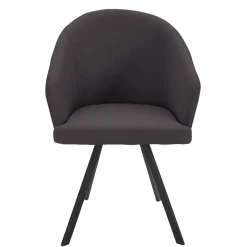 Discount Wohnen Moderne Tischsessel halbrund in Grau - Cianova (2er Set)