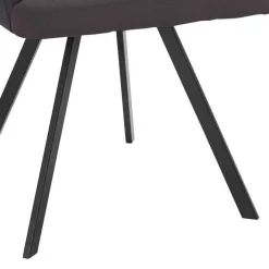 Discount Wohnen Moderne Tischsessel halbrund in Grau - Cianova (2er Set)