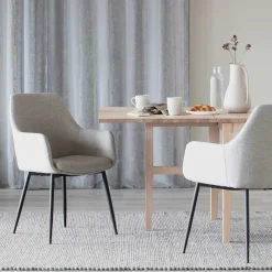 Sale Wohnen Moderne Tischsessel in Beige & Schwarz - Zoalyn (2er Set)