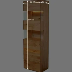 Best Wohnen Moderne Wildeiche Vitrine 63x207x43 cm - Acmida